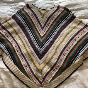 NEED GONE! 🖤! Colorful knit Poncho! 🧡💜